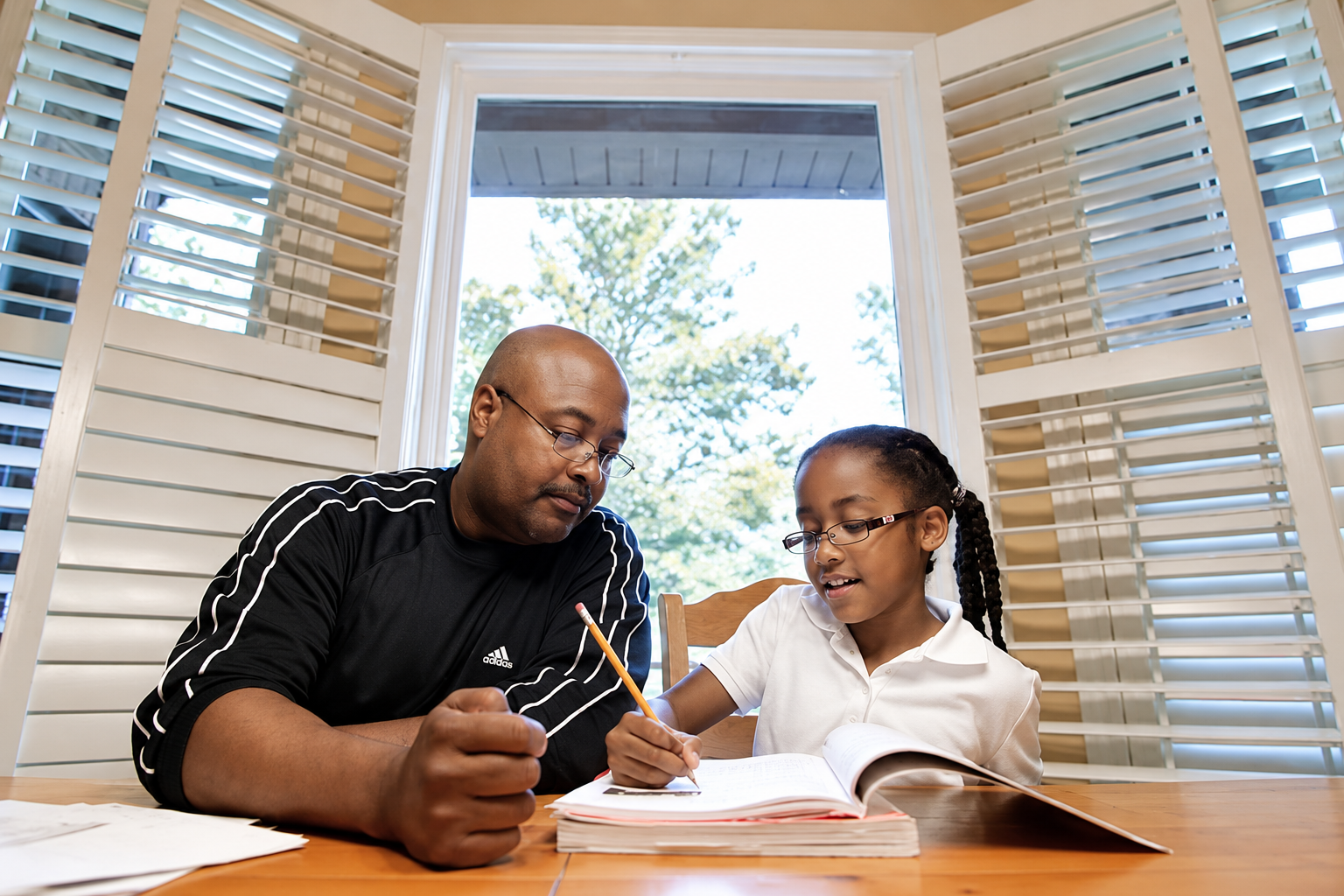 dad helping with homework